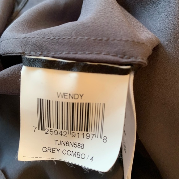 BCBG MAXAZRIA Wendy Grey Combo Mesh Tulle Cocktail Dress Size 4 - Picture 7 of 7